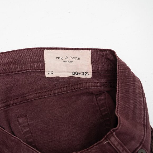 Rag & Bone Red Jeans Slim Fit 2 36x32 - Picture 3 of 4